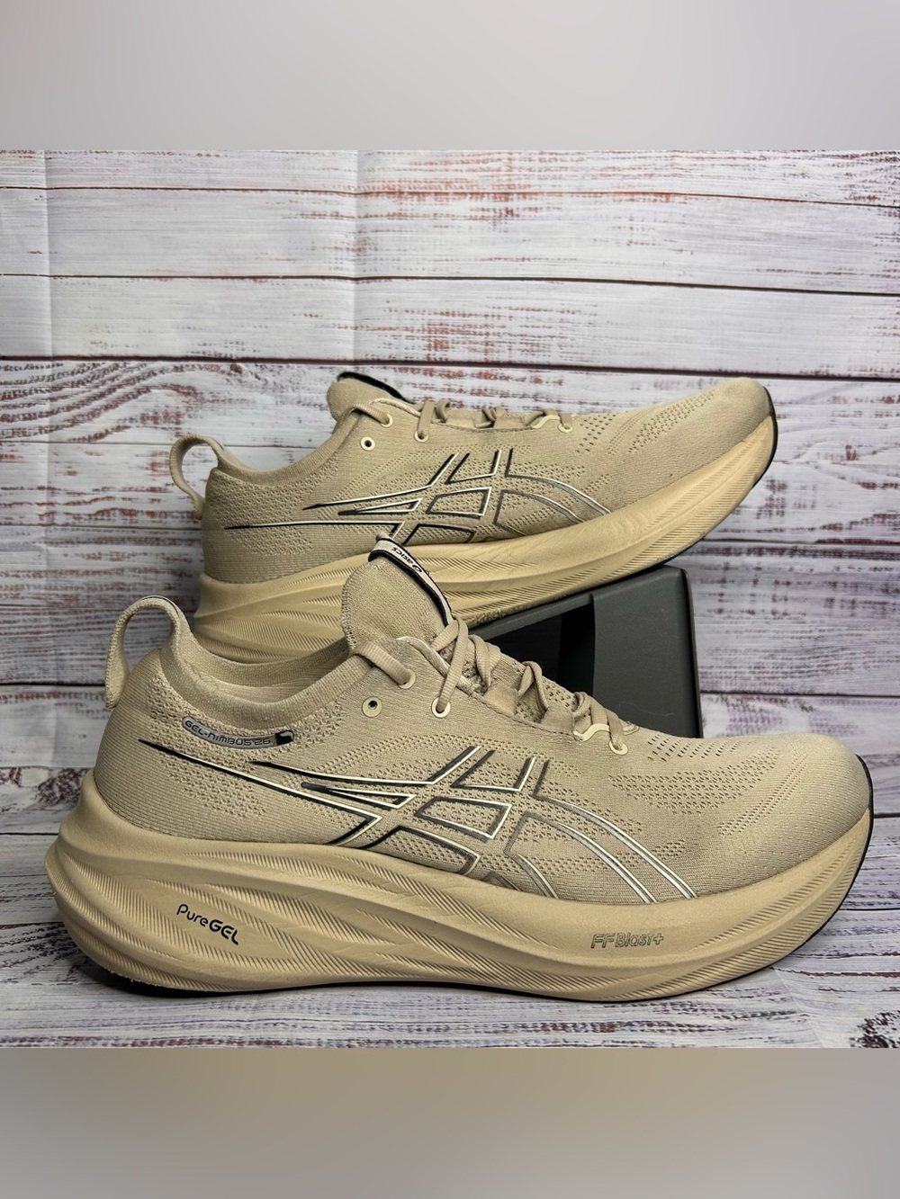 ASICS GEL-Nimbus 26 Men's Size 11.5 Running Shoes Beige Tan Athletic Sneakers